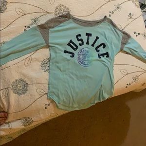 never been worn before justice long sleeve shirt